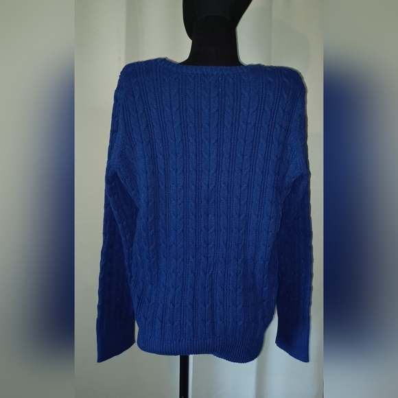 🍒 St. John's Bay Navy Blue Cable Knit Sweater - Picture 3 of 4